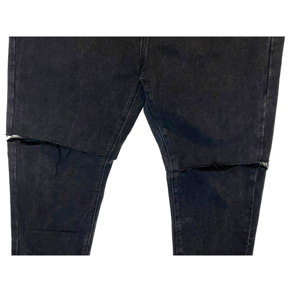 Nasty Gal Jeans NWT! Strike a Pose Distressed High Rise Mom US Size 10 Black - Picture 5 of 12
